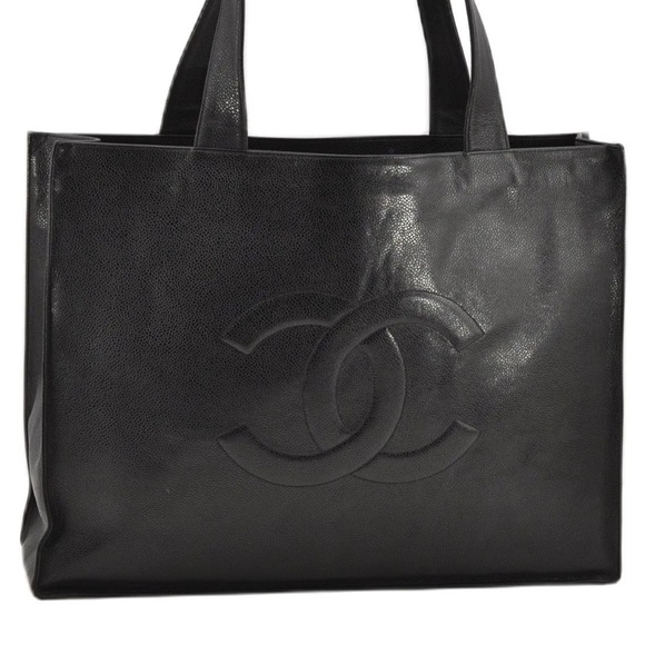 💥💥SOLD—AUTHENTIC CHANEL CC LOGO CAVIAR LEATHER TOTE BAG—SOLD🔥🔥 - Picture 1 of 15